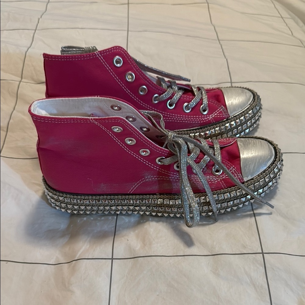 Mi.iM Pink and Silver Sneakers‎ with Sparkling Accents Size 8 - Picture 3 of 6